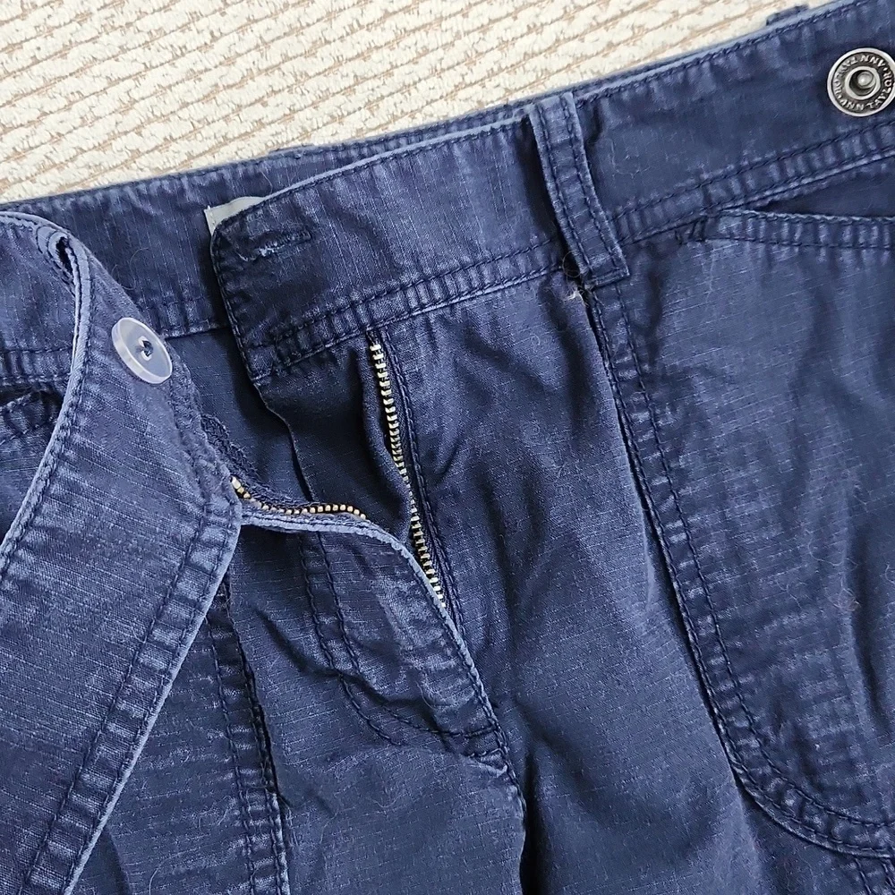 Womens Navy Cargo Pants with Drawstring Hem, Ann Taylor, Size 4